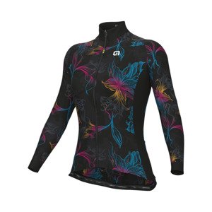 ALÉ Cyklistický dres s dlhým rukávom zimný - CHIOS SOLID - čierna/viacfarebná/šedá 2XL