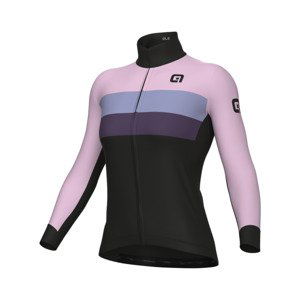 ALÉ Cyklistický dres s dlhým rukávom zimný - CHAOS OFF ROAD - GRAVEL - fialová/čierna 4XL