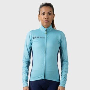 ALÉ Cyklistický dres s dlhým rukávom zimný - FONDO 2.0 SOLID - svetlo modrá S