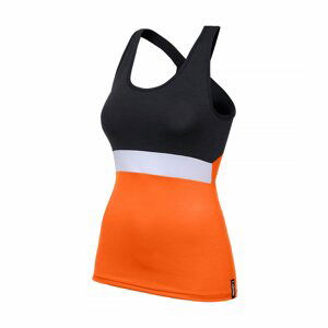 SANTINI Cyklistický dres bez rukávov - SCIA LADY - čierna/oranžová XS