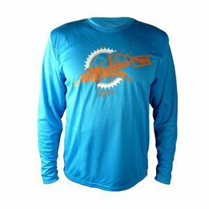 HAVEN Cyklistické tričko s dlhým rukávom - NAVAHO LONG MTB - oranžová/modrá 3XL