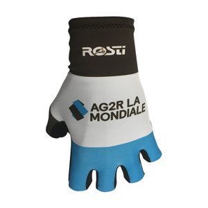 ROSTI Cyklistické rukavice krátkoprsté - AG2R 2019  - čierna/modrá/biela S