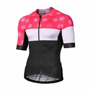 MONTON Cyklistický dres s krátkym rukávom - CLIMBING FLOWER - čierna/ružová 2XL