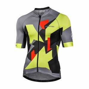 MONTON Cyklistický dres s krátkym rukávom - CINDER - šedá/žltá XS