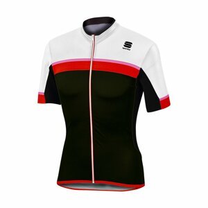 SPORTFUL Cyklistický dres s krátkym rukávom - PISTA - čierna/biela/červená S