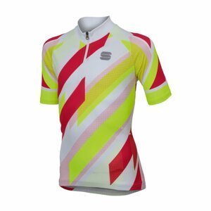 SPORTFUL Cyklistický dres s krátkym rukávom - VOLT KIDS - žltá/červená/biela 14Y
