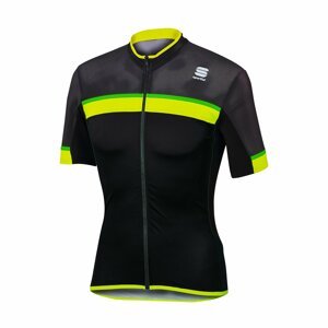 SPORTFUL Cyklistický dres s krátkym rukávom - PISTA - čierna/žltá S