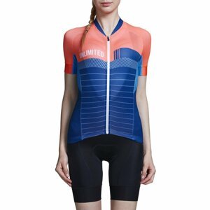 MONTON Cyklistický dres s krátkym rukávom - PIONEER LADY - modrá/oranžová XL