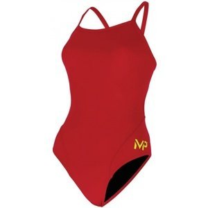 Dámske plavky michael phelps solid mid back red 22