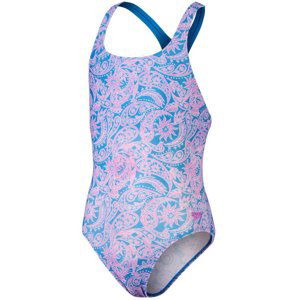 Speedo printed medalist girl baja blue/neon violet/white 140cm