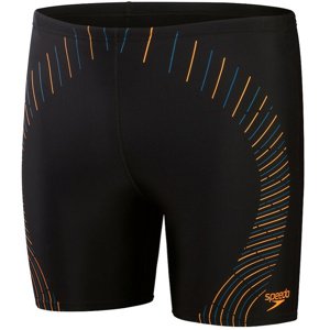 Speedo duo logo print mid jammer black/mandarin peel/dark teal xl -