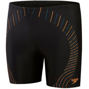 Speedo duo logo print mid jammer black/mandarin peel/dark teal m -