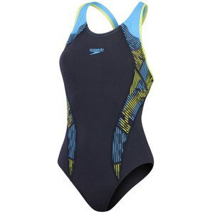 Speedo placement laneback true navy/curious blue/lemon drizzle l -