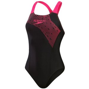 Speedo medley logo 1 piece black/electric pink 3xl - uk42