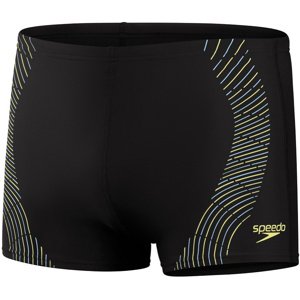 Speedo duo logo print aquashort black/lemon drizzle/curious xxl - uk40