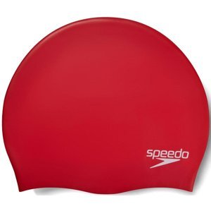 Speedo plain moulded silicone cap červená