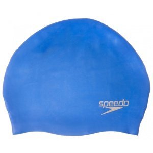 Speedo plain moulded silicone cap modrá