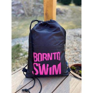 Plavecký batôžok borntoswim swimbag čierna/ružová