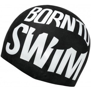 Plavecká čiapka borntoswim seamless swimming cap čierno/biela