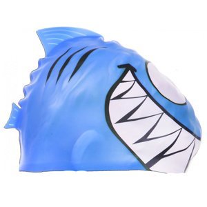 Detská plavecká čiapka borntoswim shark junior swim cap modrá