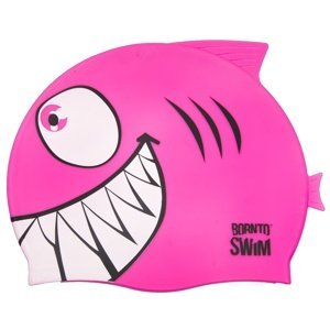 Detská plavecká čiapka borntoswim shark junior swim cap ružová