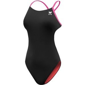 Dámske plavky tyr solid cutoutfit black/pink 26