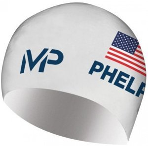 Plavecká čiapka michael phelps race cap bielo/modrá