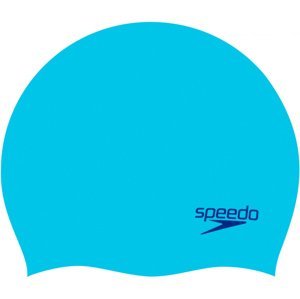 Speedo plain moulded silicone junior cap svetlo modrá