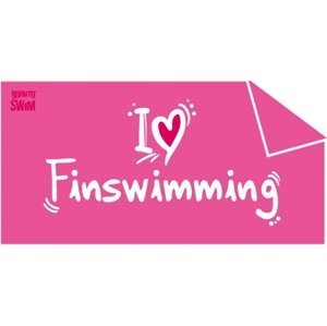 Uterák borntoswim i love finswimming towel ružová