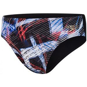 Pánske plavky speedo allover digital 7cm brief black/lava red/white