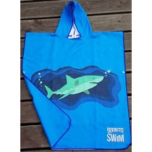 Pončo borntoswim shark poncho junior blue s