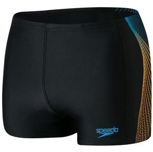 Pánske plavky speedo tech panel aquashort black/mango/pool 32