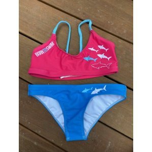 Dámske plavky borntoswim sharks bikini blue/pink l