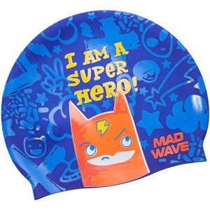 Detská plavecká čiapka mad wave super hero swim cap junior modrá