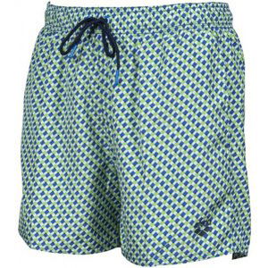 Plavecké šortky arena fundamentals allover short neon blue/multi xxl