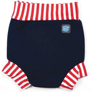 Dojčenské plavky splash about happy nappy navy/red stripe s