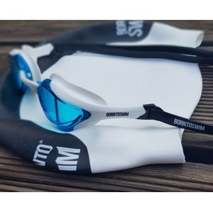 Plavecké okuliare borntoswim elite swim goggles modro/biela