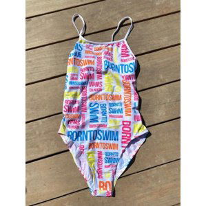 Dámske plavky borntoswim logo swimsuit rainbow l