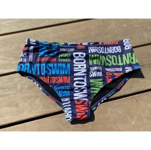 Pánske plavky borntoswim logo brief navy m