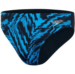 Speedo allover 7cm brief black/pool xl - uk38