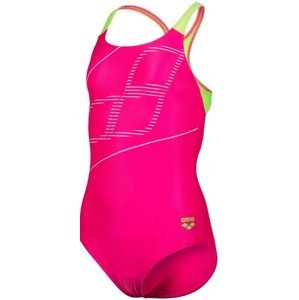 Arena girls swimsuit swim pro back logo freak rose/soft green 140cm