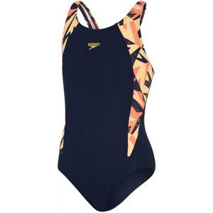 Speedo hyperboom splice muscleback girl true navy/siren red/papaya