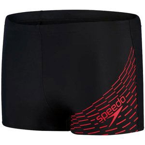 Speedo medley logo aquashort black/fed red s - uk32