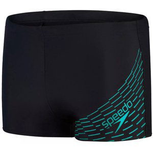 Speedo medley logo aquashort black/aquarium s - uk32