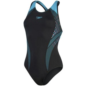 Speedo placement laneback black/aquarium/miami lilac xxl - uk40