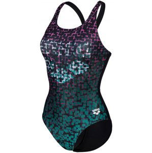 Arena frame swimsuit v back black/lavanda/multi m - uk34