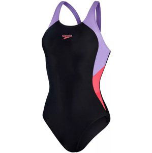 Speedo colourblock splice muscleback black/miami lilac/rasberry fill