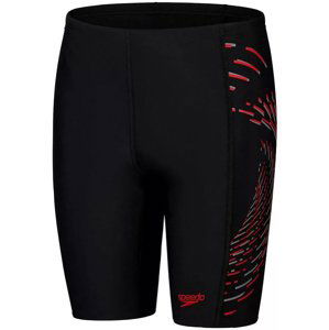 Speedo plastisol placement jammer boy black/fed red/dapple grey 128cm