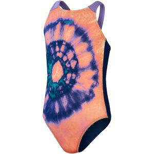 Speedo printed pulseback girl soft coral/ammonite/aquarium/lilac 140cm