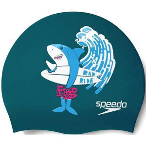 Detská plavecká čiapka speedo slogan cap junior tyrkysová